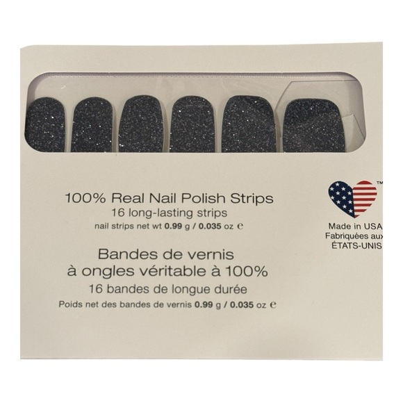 Color Street MOON RIVER Dark Gray Glitter Nail Strips Set - Picture 3 of 8